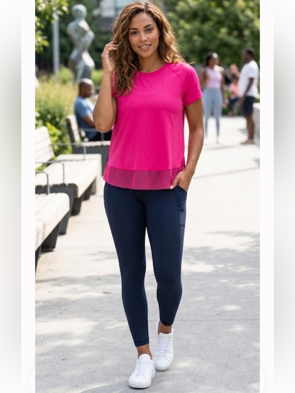 lululemon athletica Vibrant Fuchsia Short Sleeve Tee